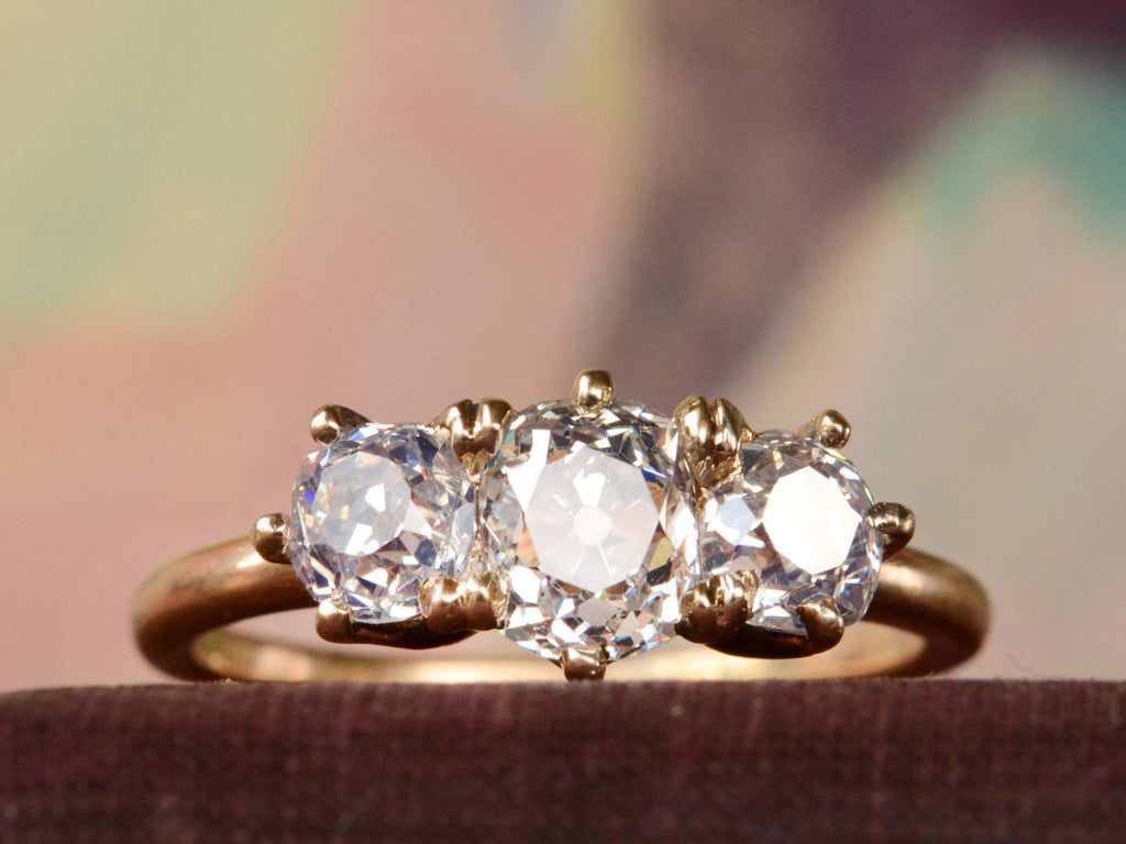 1900s Marcus & Co Three Diamond Engagement Ring