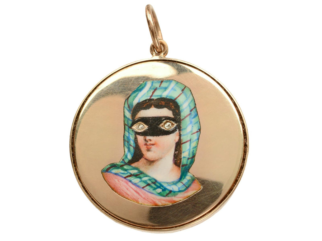 Early 1800s Masquerade Pendant (on white background)