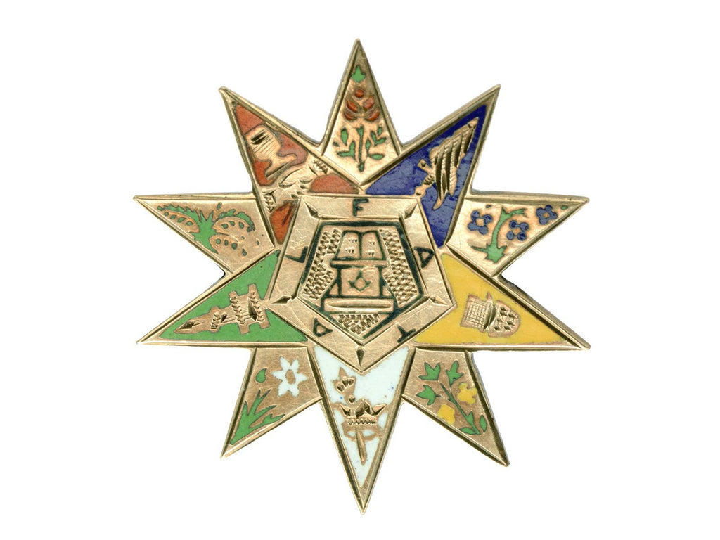 1890s Masonic Enamel Pin (on white background)