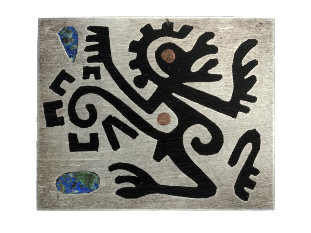 1960s Mexican Inlaid Brooch (on white background)