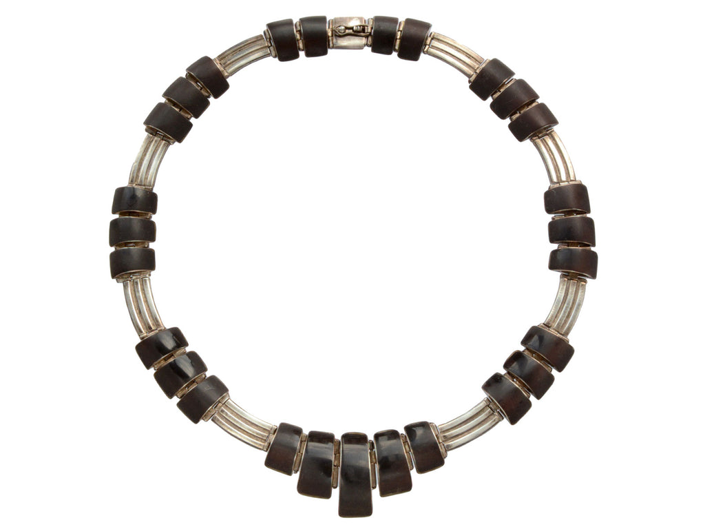 1950s Mexican Silver Necklace (on white background)