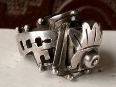 thumbnail of 1960s Silver Locket Ring  (side view)