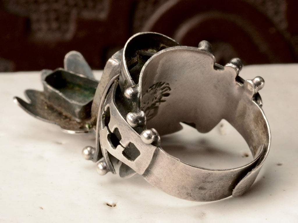 1960s Silver Locket Ring  (inside detail shown open)