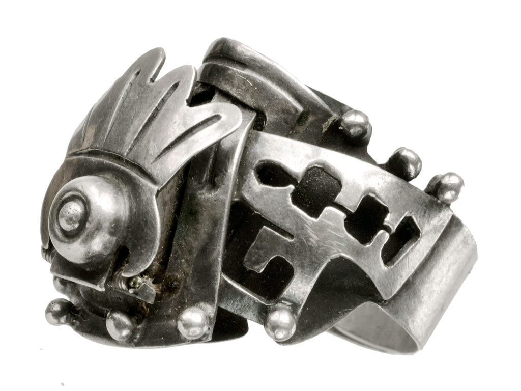 1960s Silver Locket Ring (on white background)