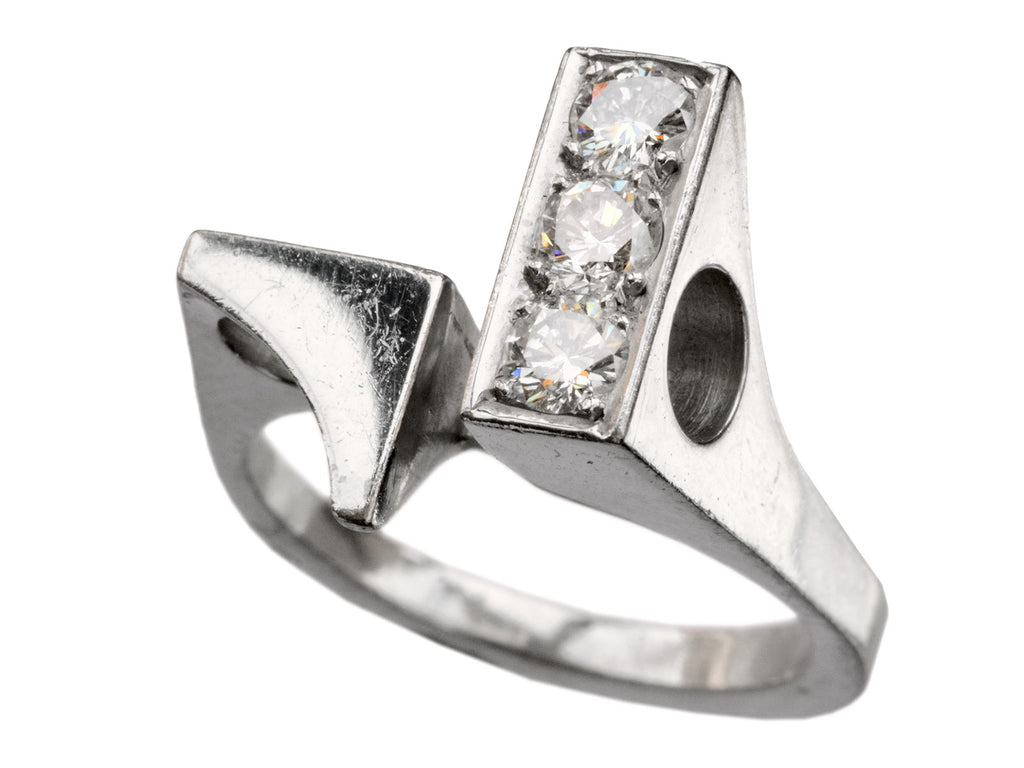 1980s Modernist Diamond Ring
