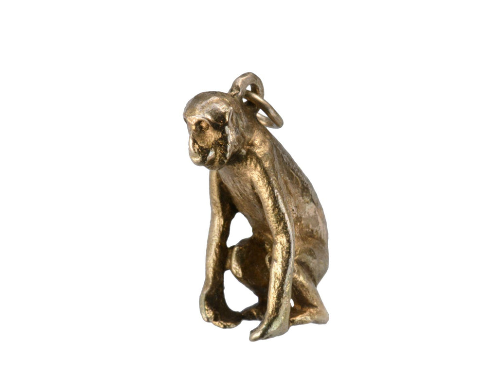 1940s Gold Monkey Charm (on white background)