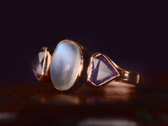 1900s Moonstone and Amethyst Ring