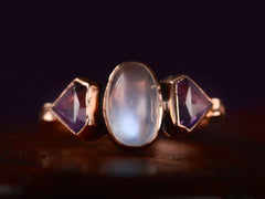 1900s Moonstone and Amethyst Ring