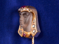 thumbnail of 1870s Moonstone Pharaoh Stick Pin (side view)