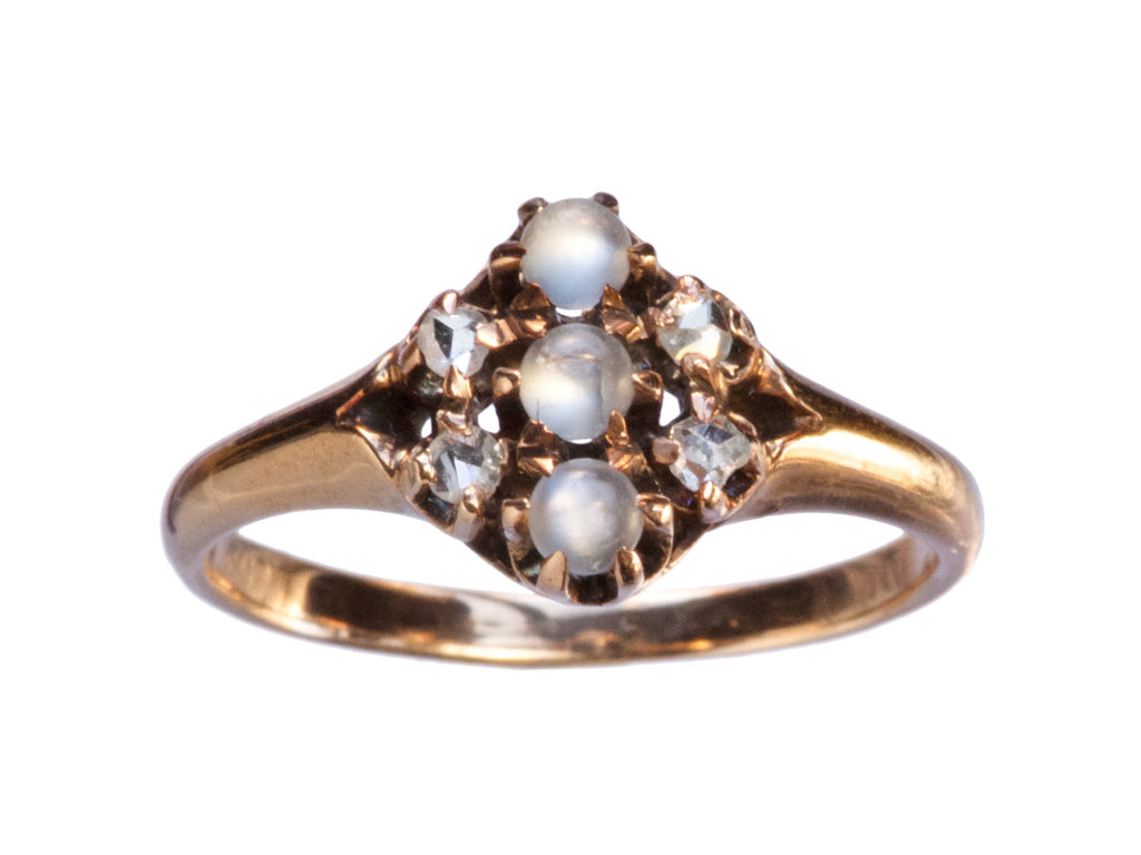 1890s Moonstone & Diamond Ring (on white background)
