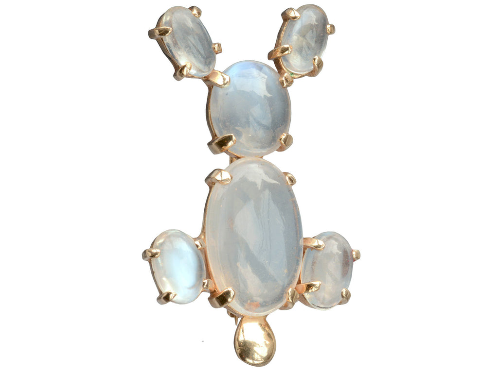 1980s Moonstone Rabbit Pin (on white background)