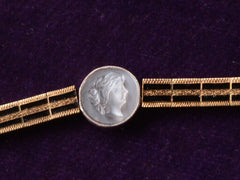 thumbnail of 1900s Moonstone Cameo Bracelet (on black background)