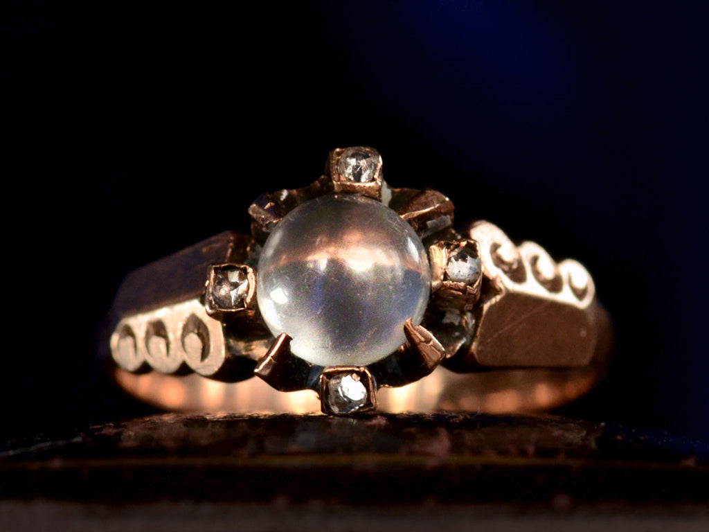 1890s Moonstone & Diamond Ring (detail)