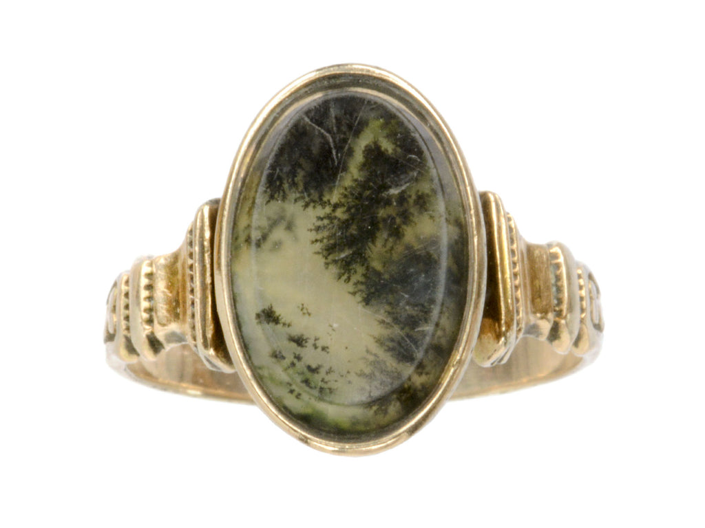 1880s Moss Agate Ring (on white background)