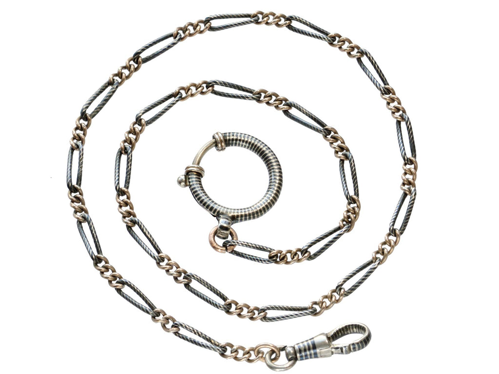 c1900 Niello Chain Necklace (on white background)