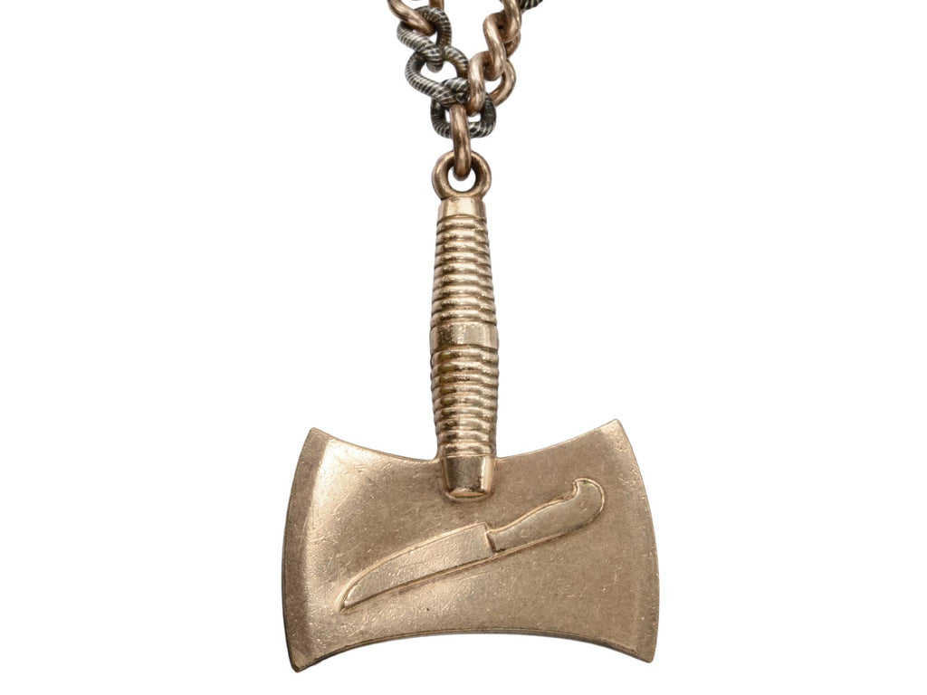 c1900 Niello Axe Necklace (on white background)