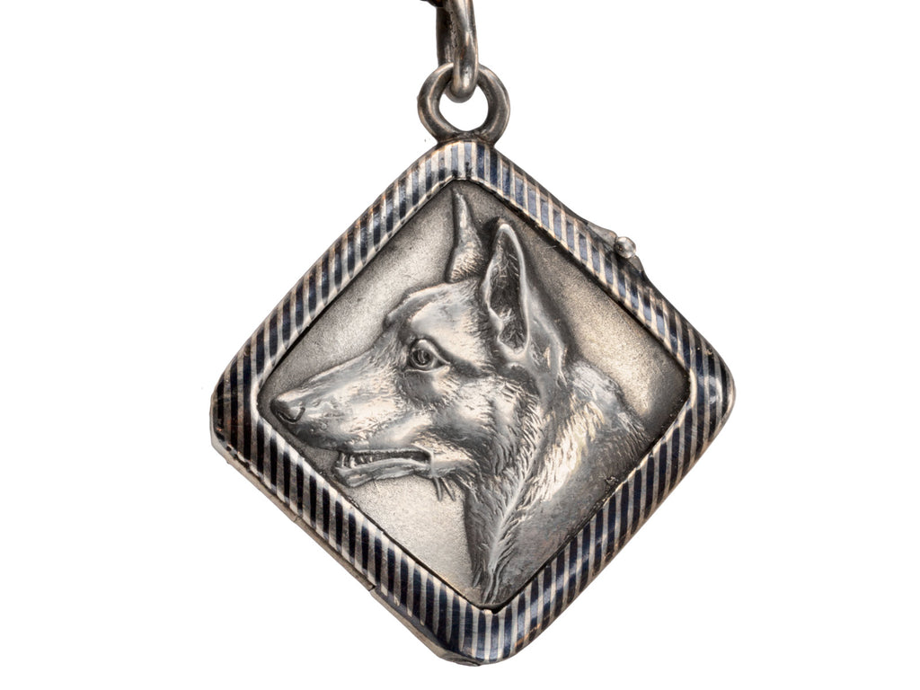 1890s Niello Dog Locket (on white background)