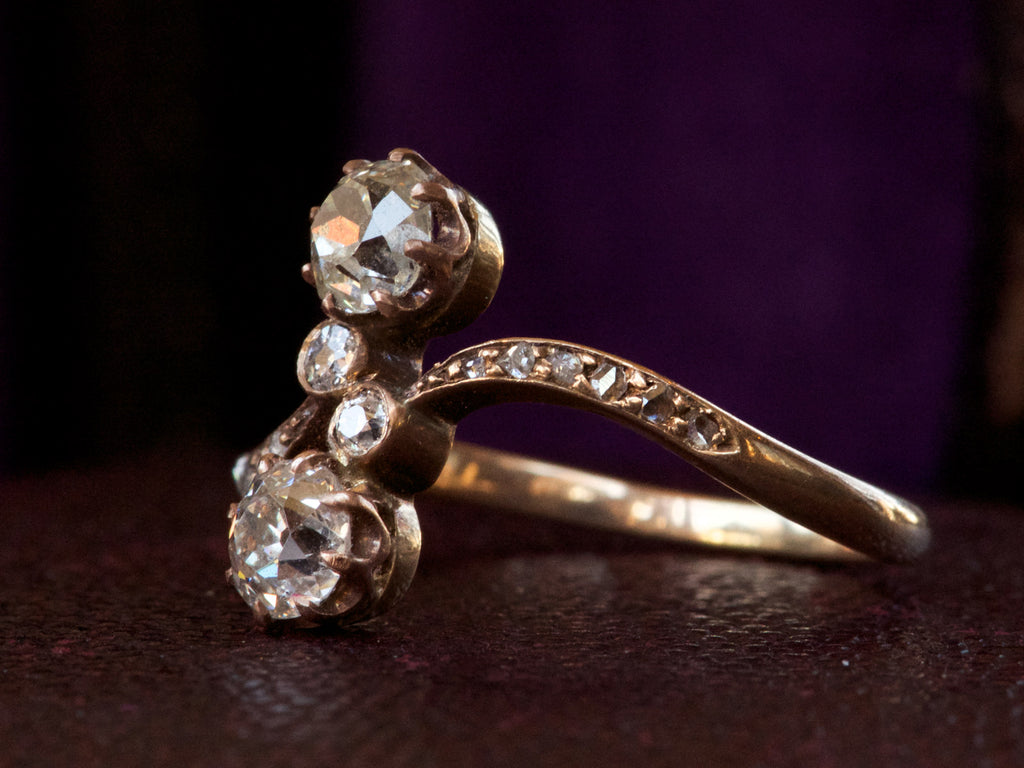 1890s Art Nouveau Two Diamond Ring
