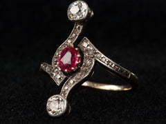 c1890 Nouveau Ruby Ring (detail)