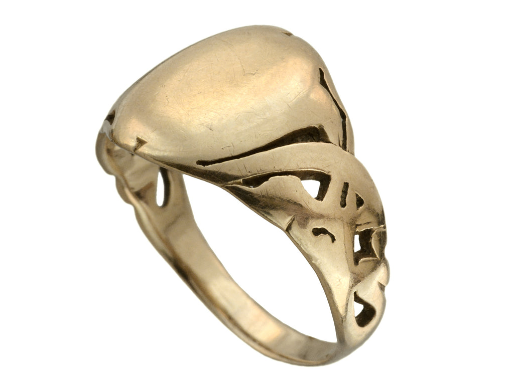 c1900 Art Nouveau Signet Ring (on white background)