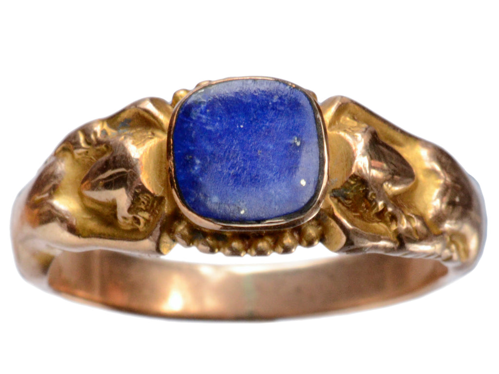 1900s Art Nouveau Nude Signet Ring (on white background)