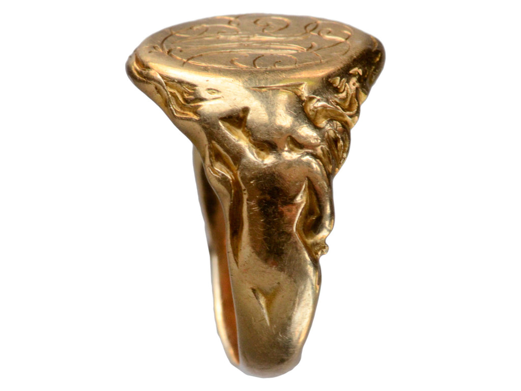 1905 Nouveau Signet Ring (on white background)