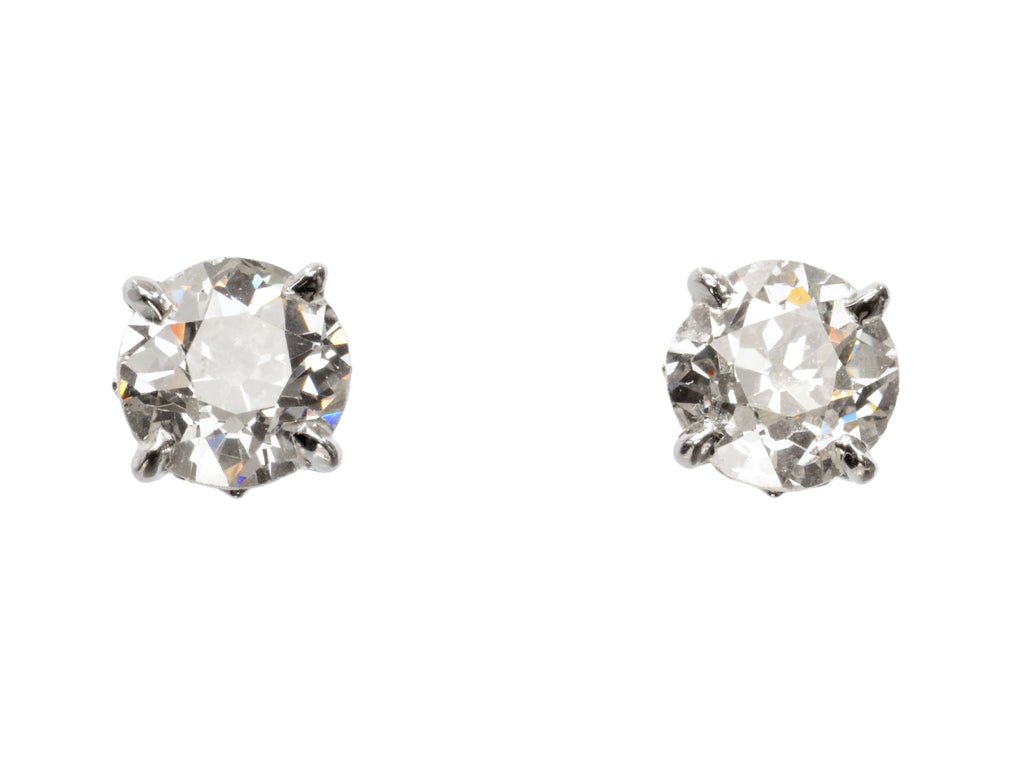 1.38ctw Old European Studs (on white background)