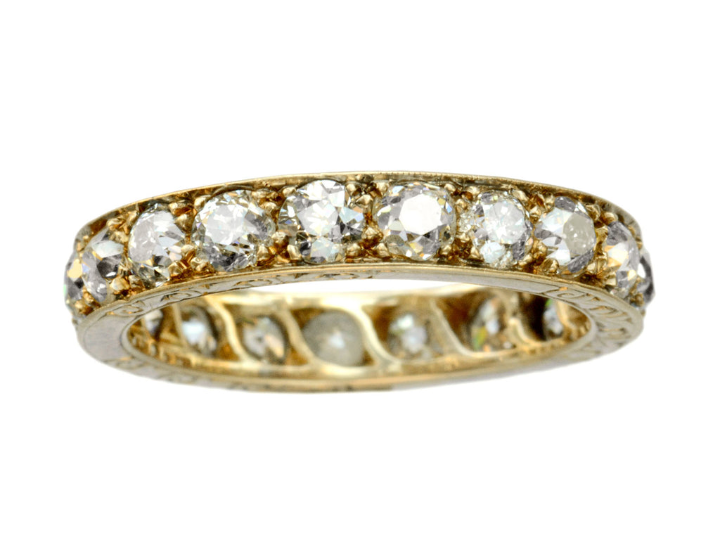 1910s Edwardian Diamond Eternity Band (on white background)