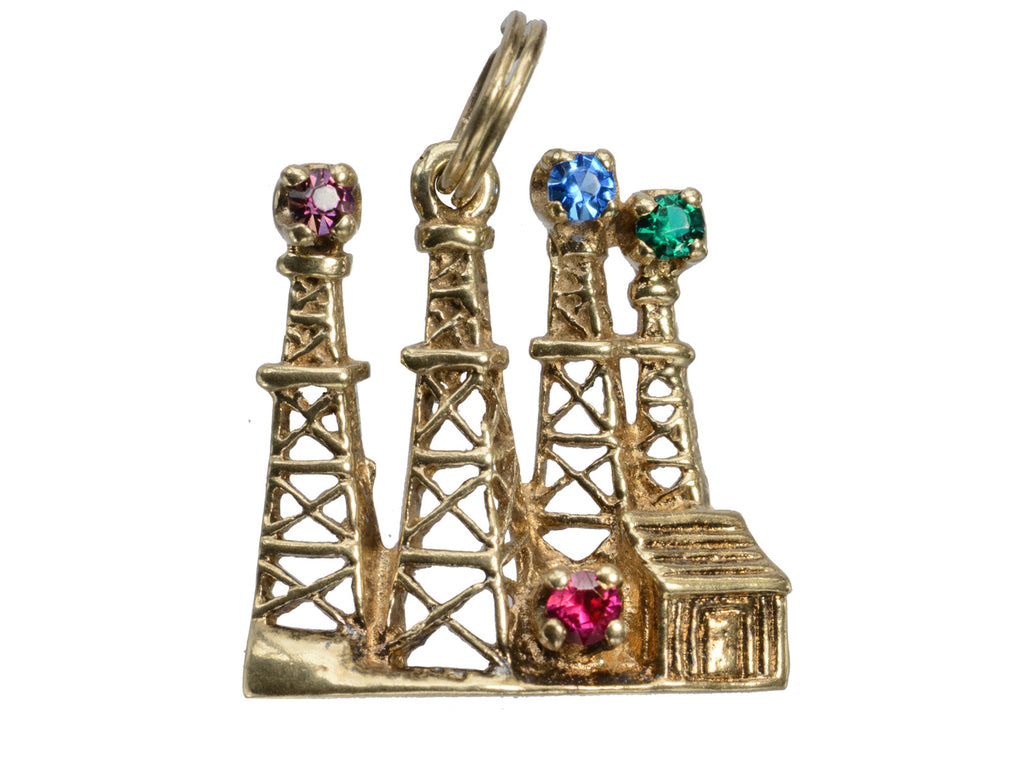 c1960 Oil Derrick Charm (on white background)