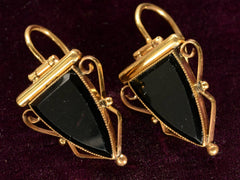 thumbnail of c1890 Onyx Earrings (side view)