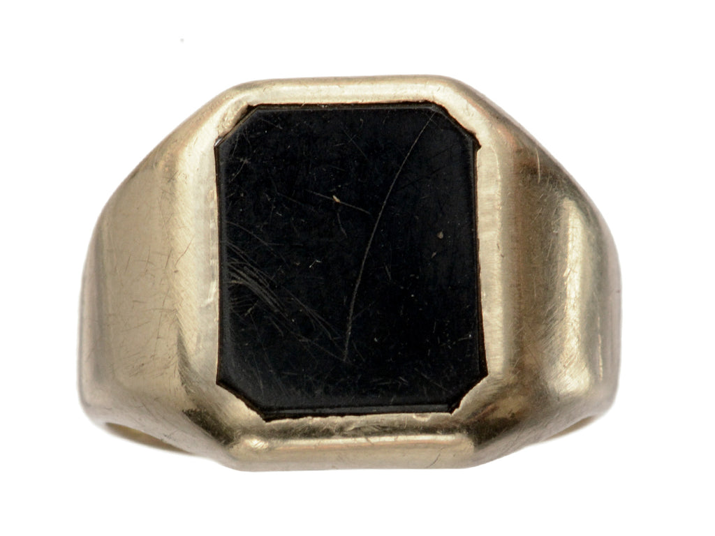 c1940 Onyx Signet Ring (on white background)
