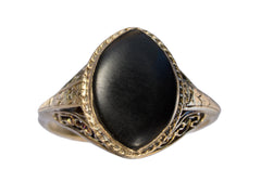 c1930 Onyx Filigree Ring