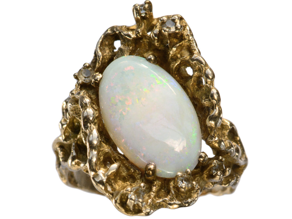 c1970 Naturalistic Opal Ring (on white background)