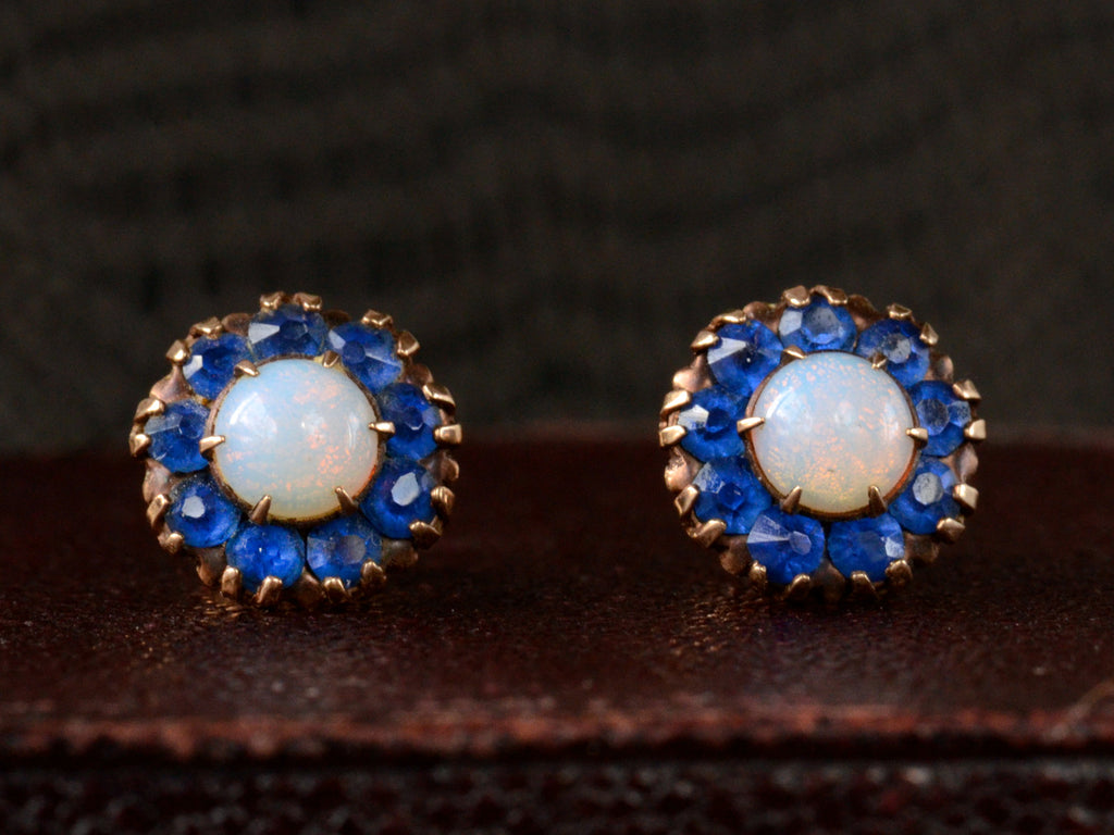 1900-10s Opal & Blue Paste Studs