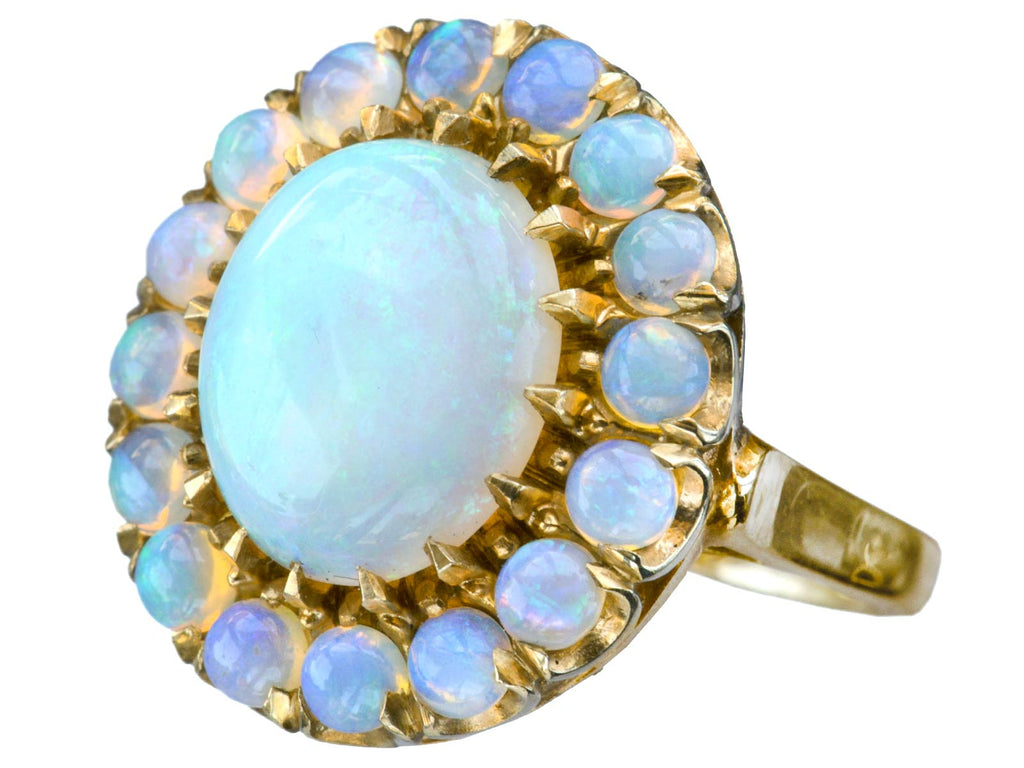 Vintage Opal Cluster Ring (on white background)