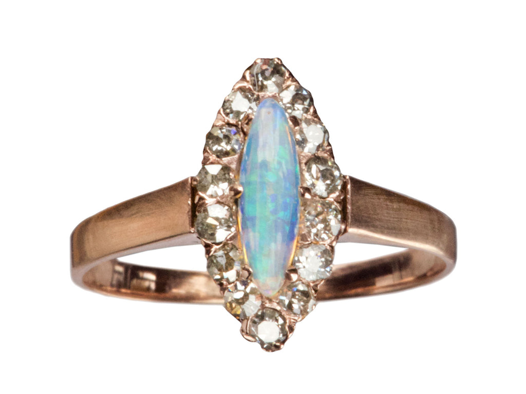 1890s Opal and Diamond Ring (on white background)
