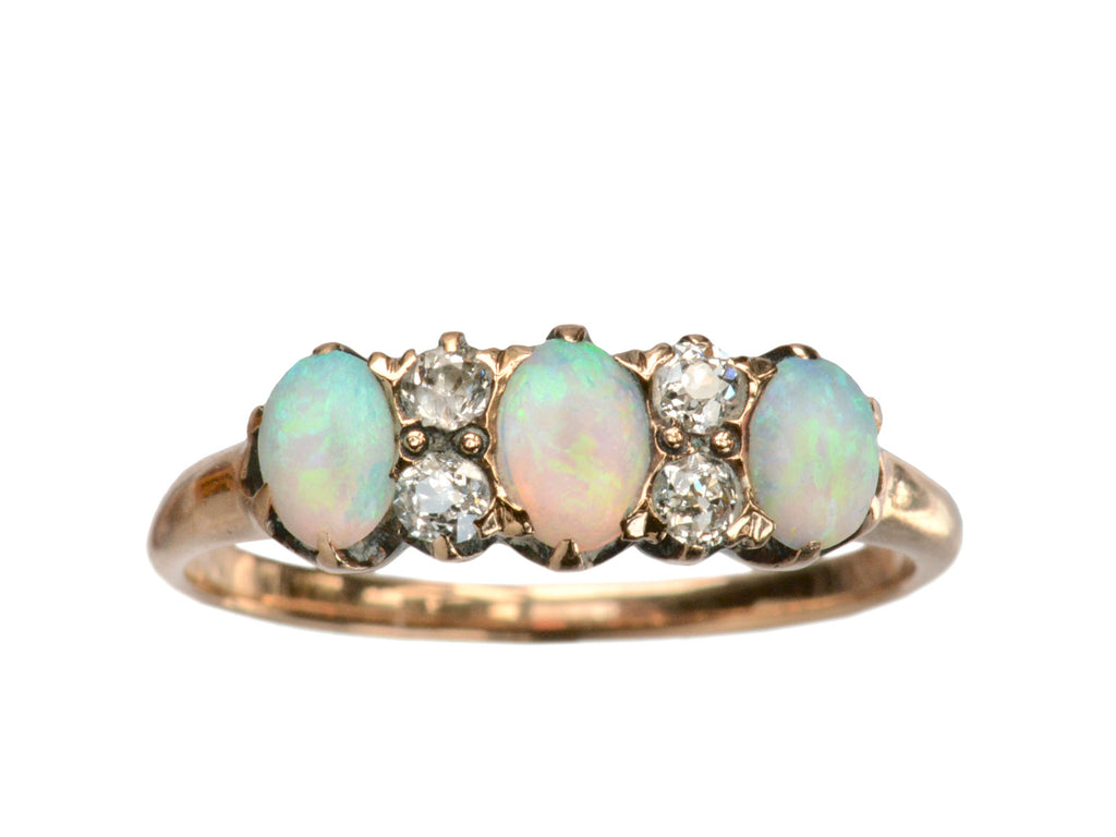 1890s Opal & Diamond Ring (on white background)