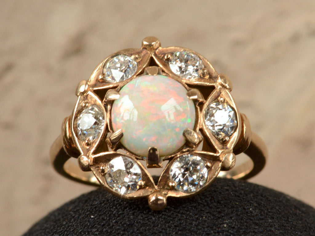 1940s Opal & Diamond Ring
