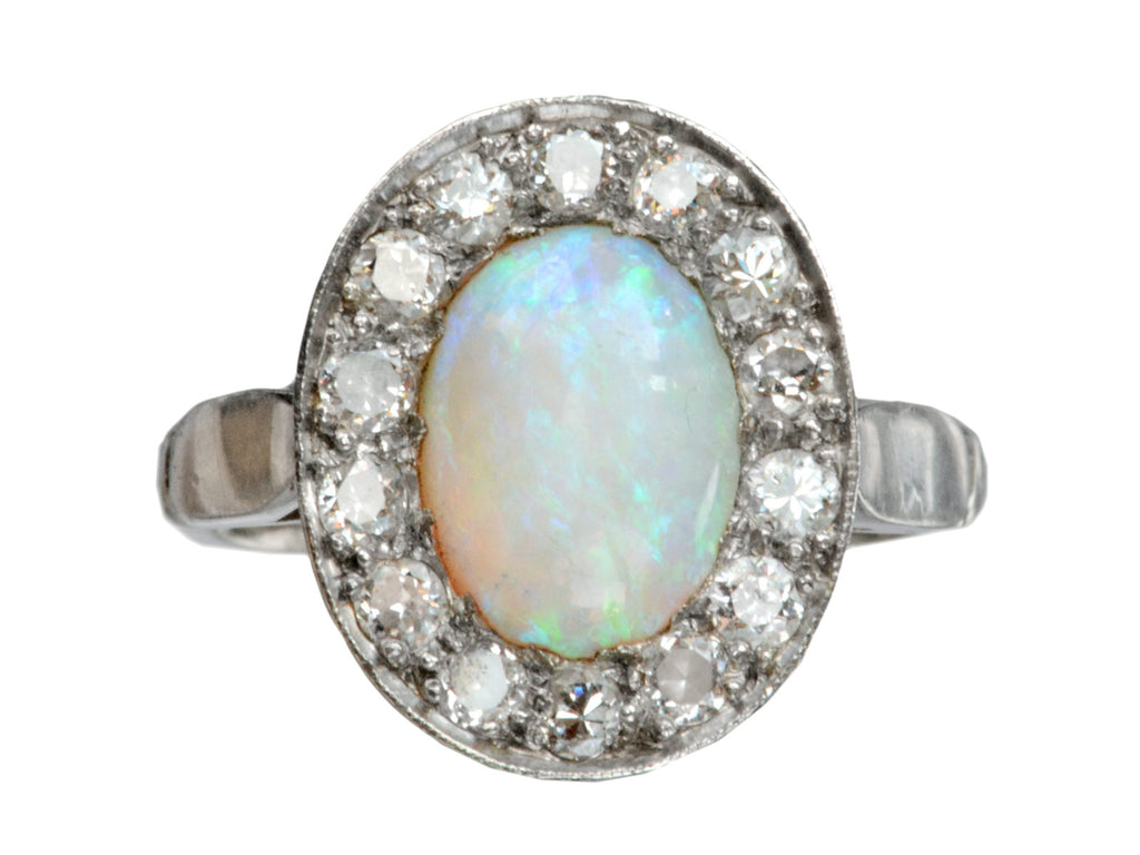 1950s Opal & Diamond Ring (on white background)