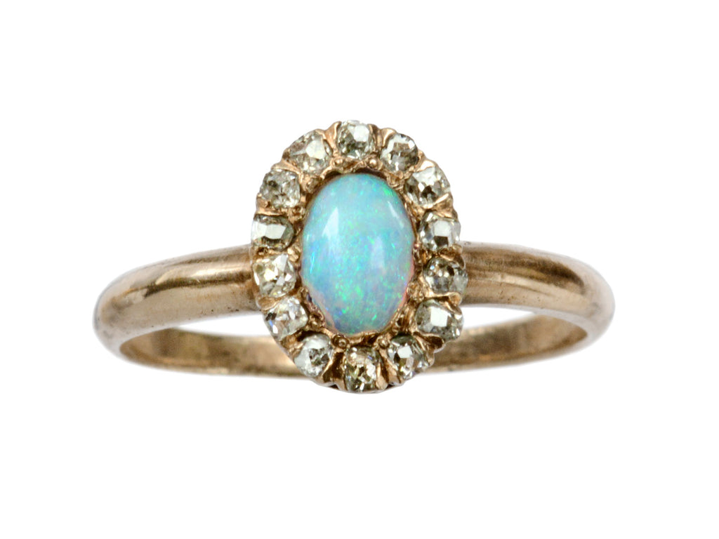 1900s Opal & Diamond Ring (on white background)