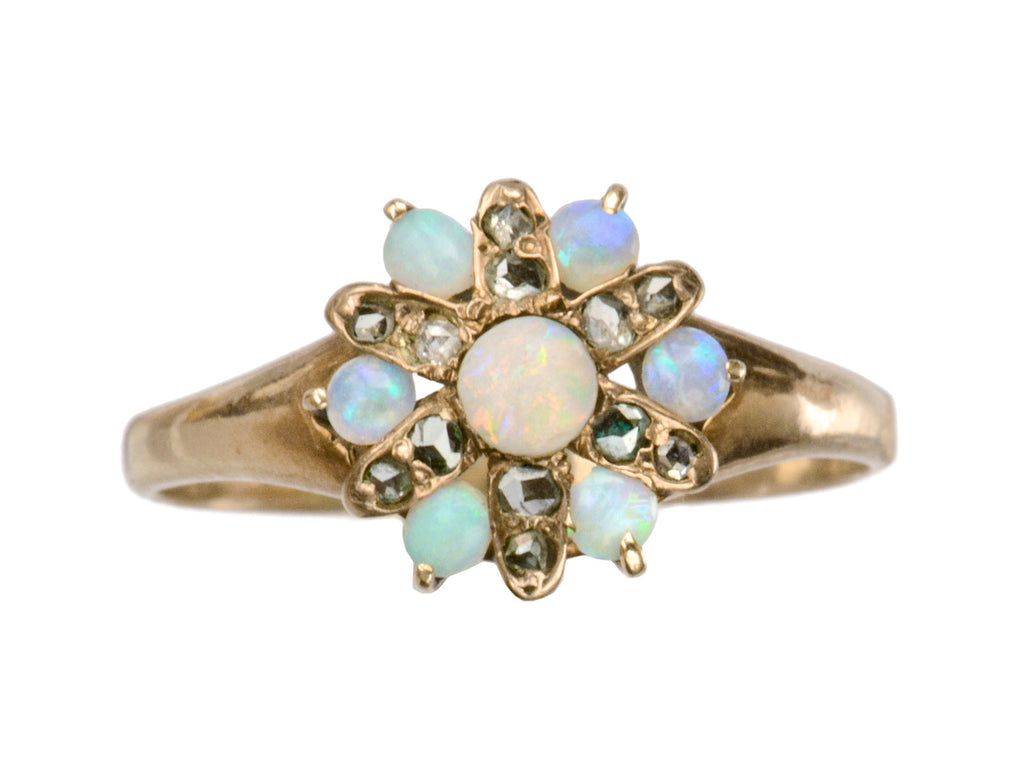 1890s Opal and Diamond Ring (on white background)