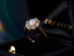 1900s Opal & Diamond Cluster Ring (profile side)