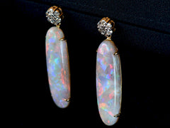 1980s Opal & Diamond Earrings
