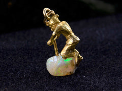 thumbnail of Vintage Opal Miner Charm (side view)
