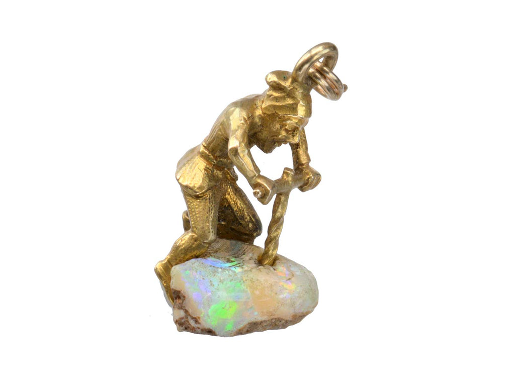 Vintage Opal Miner Charm (on white background)