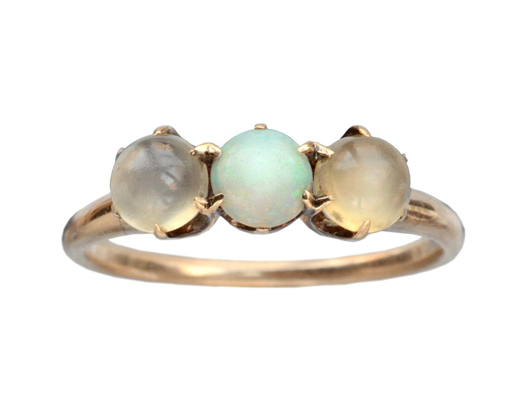1900s Opal & Moonstone Ring (on white background)