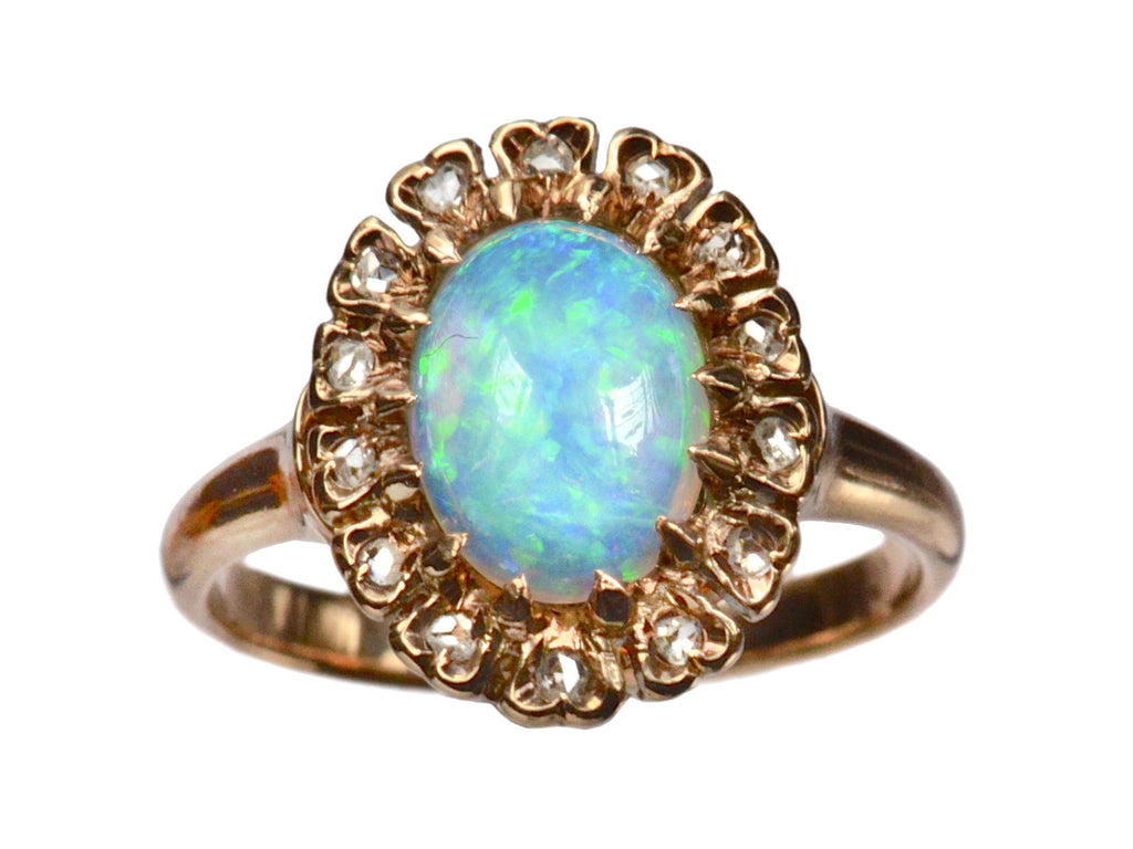 1890s Opal & Diamond Ring (on white background)