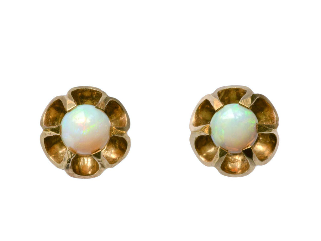 1910s Opal Studs, 18k (on white background)