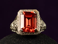 1930s Orange Filigree Ring