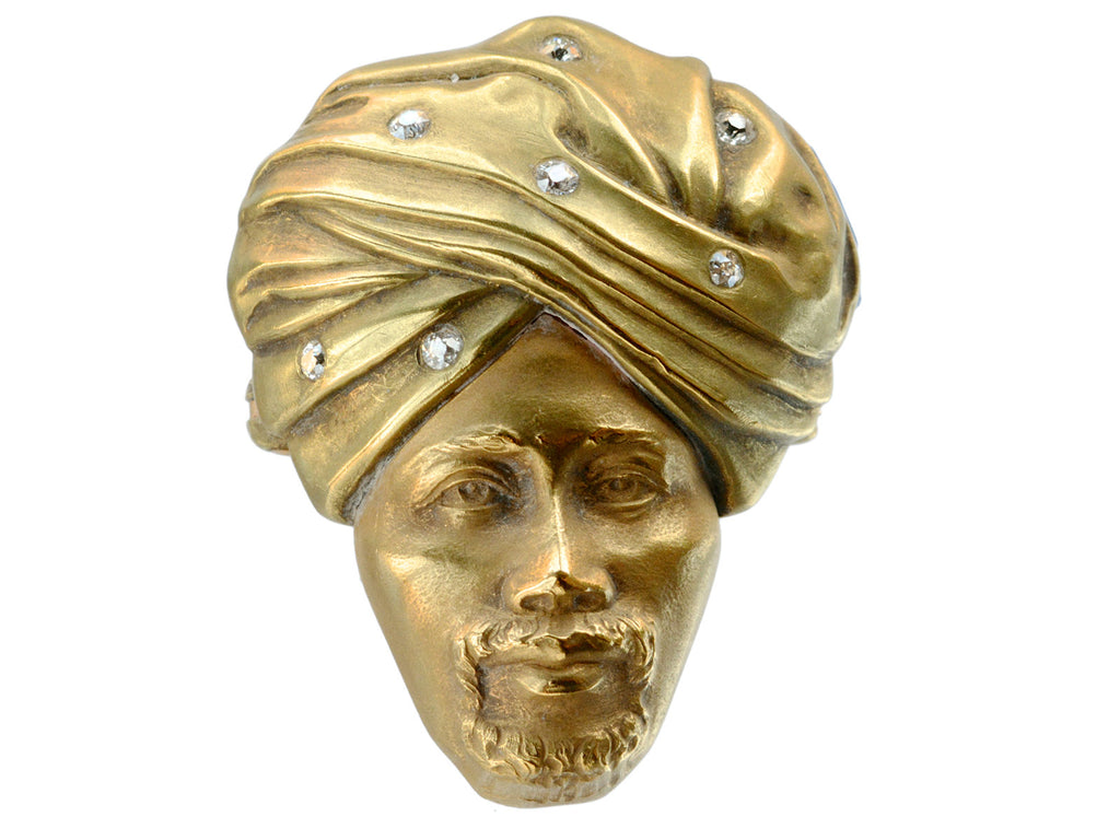 1890s Orientalist Diamond Brooch (on white background)